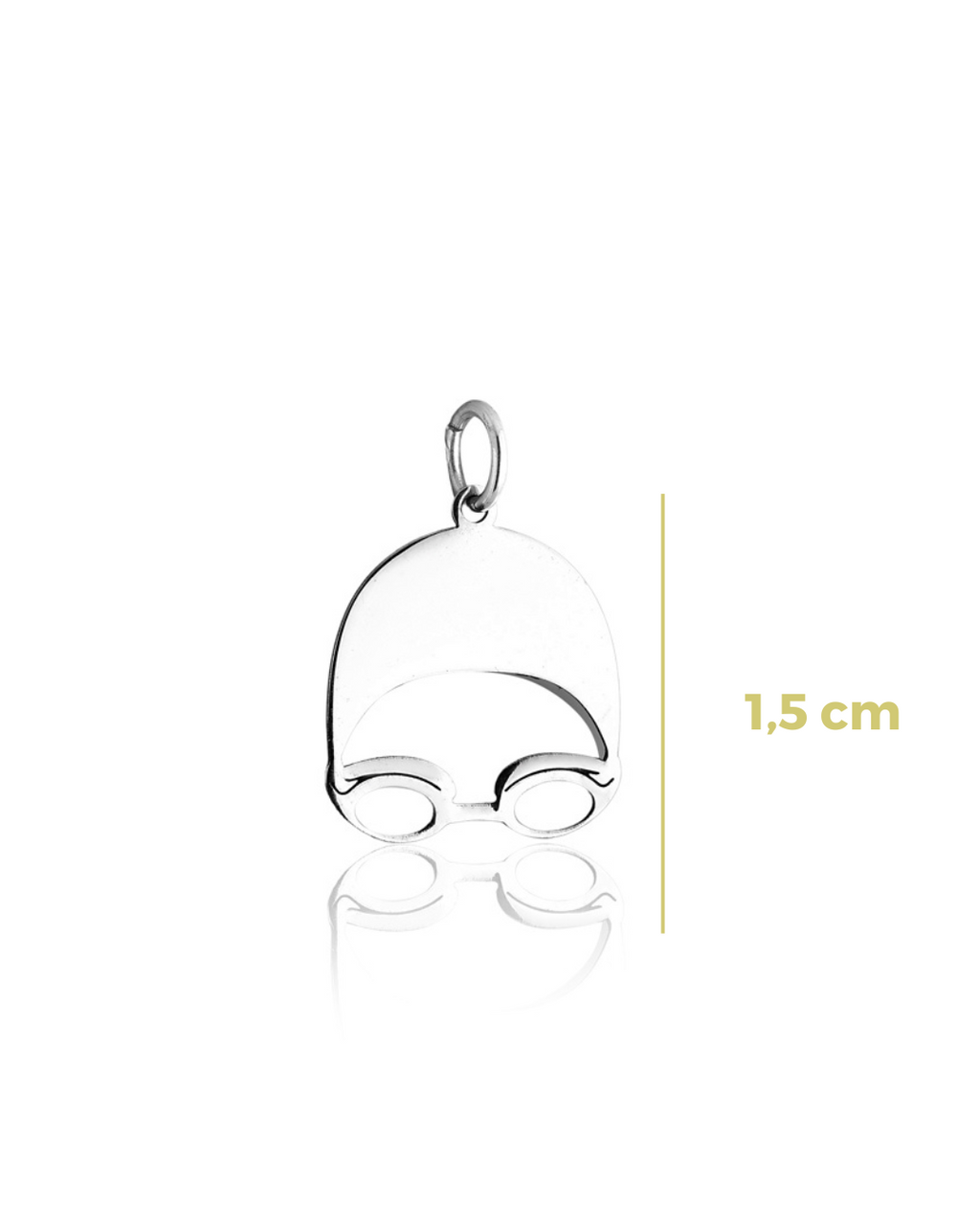 Colar de Prata com Pingente de Touca de Natação 60cm – Leve o Amor pelo Esporte no Peito