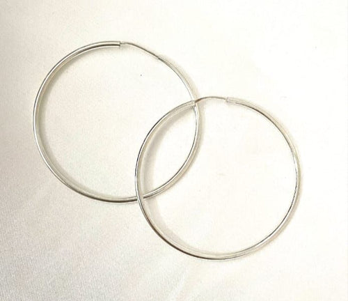 Brinco de Prata Argola Fina Média